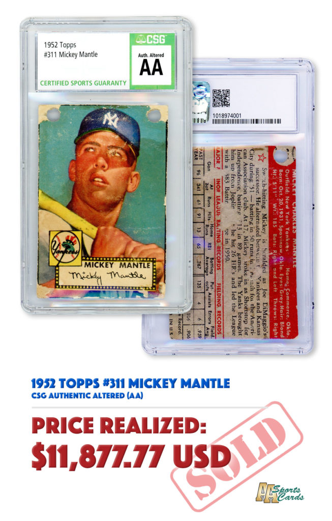 1952 Topps Mickey Mantle Card