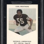 1971 Carl Weathers Chevron Touchdown Bonus Card RC